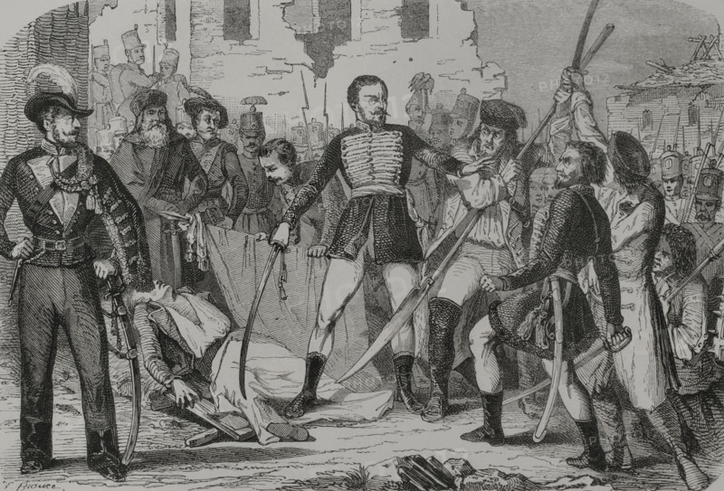Hungarian Revolution of 1848, (1848-1849): Death of General Hentzi on 21 May, 1849, (1856). Creator: Auguste Trichon.