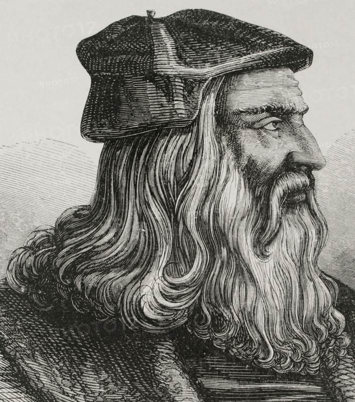 Portrait of Leonardo da Vinci, (1452-1519), Italian artist, architect and inventor, 1877.  Creator: Unknown.