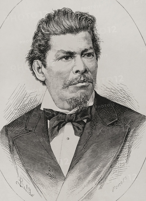 Portrait of Ignacio Manuel Altamirano, (1834-1893), Mexican writer, military and politician, 1878.  Creators: Félix Badillo, Carlos Penoso.