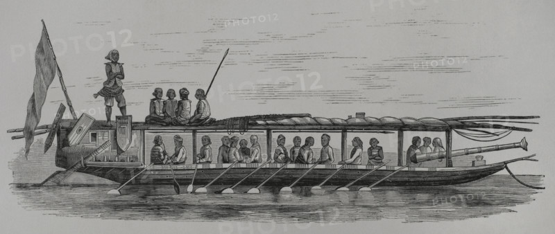 Illanoan Pirates from Tampassook, Borneo, 1856.  Creator: Unknown.
