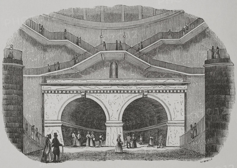 Thames Tunnel  Wapping entrance, London, 1856.  Creator: Cabanach.