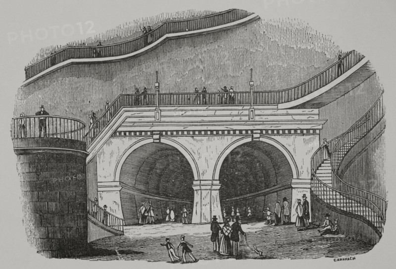 Thames Tunnel  Wapping entrance, London, 1856.  Creator: Cabanach.