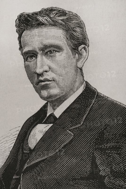 Portrait of Thomas Alva Edison, (1847-1931), American inventor, 1878. Portrait.  Creators: Tomás Carlos Capuz, Unknown.