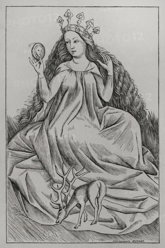 The Lady playing card from a card game, (c1420-1468), 1877. Creator: Unknown.