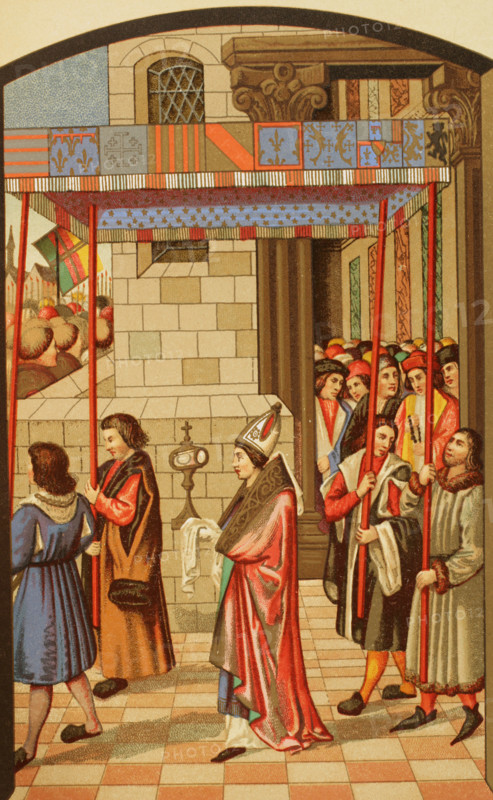 Procession of René I of Anjou, (1409-1480), King of Naples, in Aix-en-Provence, 1877.  Creator: Unknown.