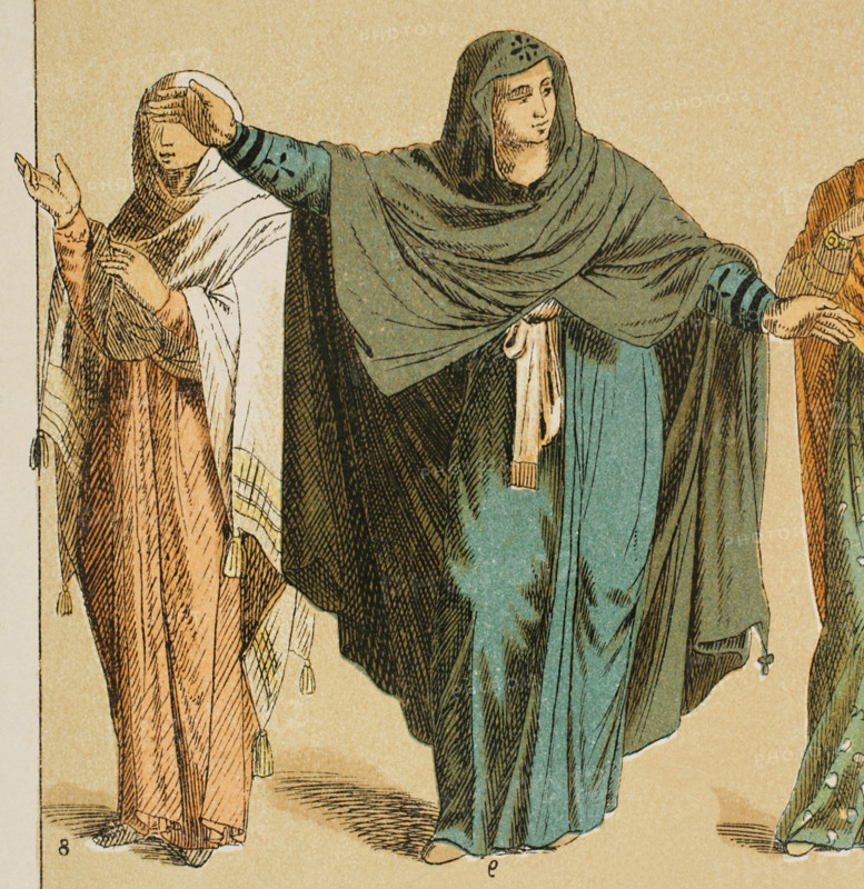 Women's dress with long tunic, Byzantines, (400-600), Eastern Roman Empire, 1882.  Creator: Unknown.