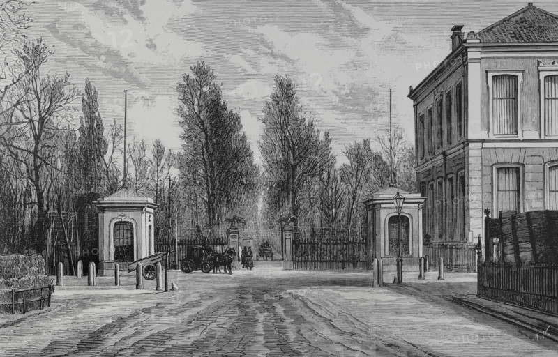Entrance to the zoo, Amsterdam, Netherlands, 1883. Creator: Unknown.