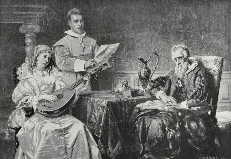 De muziekles (The music lesson), 1883.  Creator: Richard Brend'amour.
