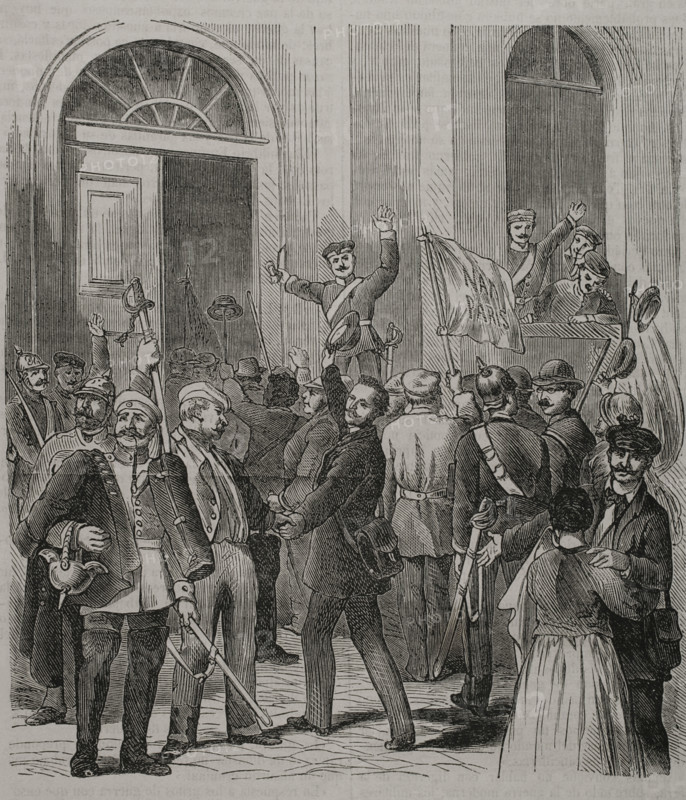 Franco-Prussian War (1870-71); pro-war demonstration in Berlin..., 1870.  Creator: Unknown.
