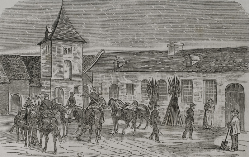 Franco-Prussian War (1870-1871); French Army - General Faidherbe's headquarters at Boisleux, 1870.  Creator: Unknown.