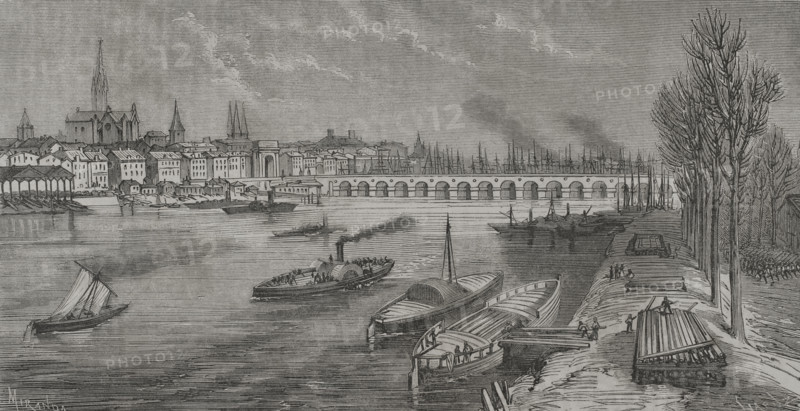 General view of the city, Bordeaux, France, 1870.  Creator: Fernando Miranda.