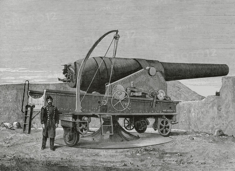 Armstrong 30.5 cm gun, mounted on la Soledad Bulwark, Cadiz, Andalusia, Spain, 1883. Creator: Unknown.