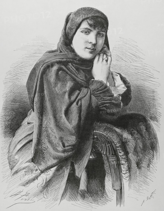 Chilean lady wearing dress for church, 1883. Creator: Arturo Carretero y Sánchez.