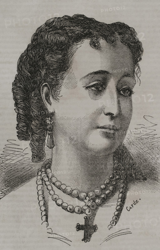 Eugénie de Montijo, Empress consort of the French (1853-70) as wife of Napoleon III (1808-73), 1870. Creator: Tomás Carlos Capuz.