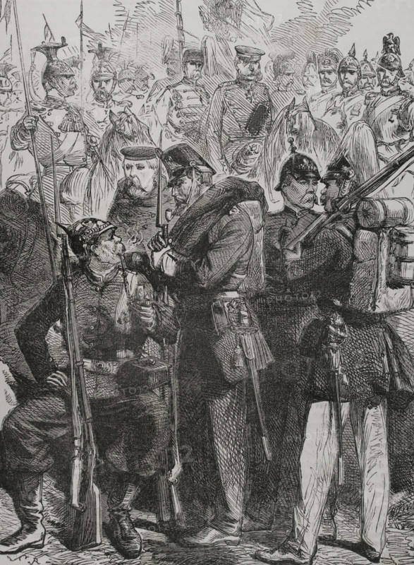 Prussian army uniforms in 1870.  Creator: Unknown.