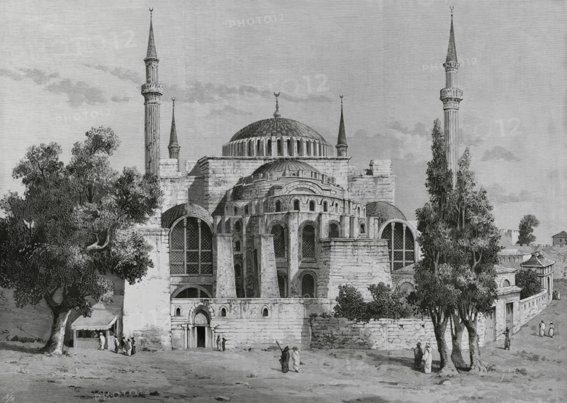 Hagia Sophia, Constantinople, (now Istanbul), Ottoman Empire era, Turkey, 1883.  Creator: Bernardo Rico.
