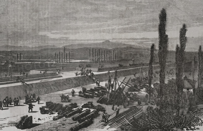 Franco-Prussian War (1870-1871): Preparations for the defence of Lyon, France, 1870.  Creator: Laporta.