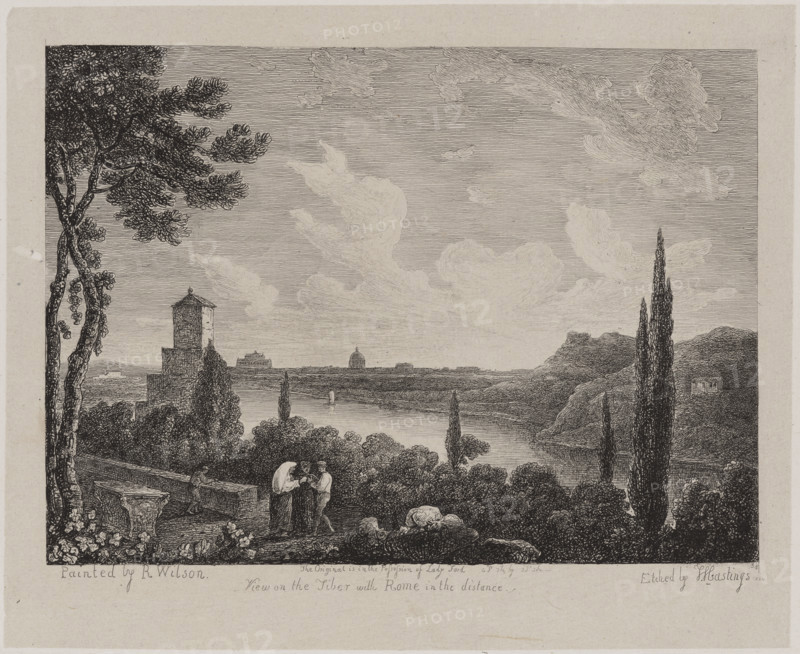 View on the Tiber with Rome in the Distance, 19th century. Creator: Thomas Hastings.