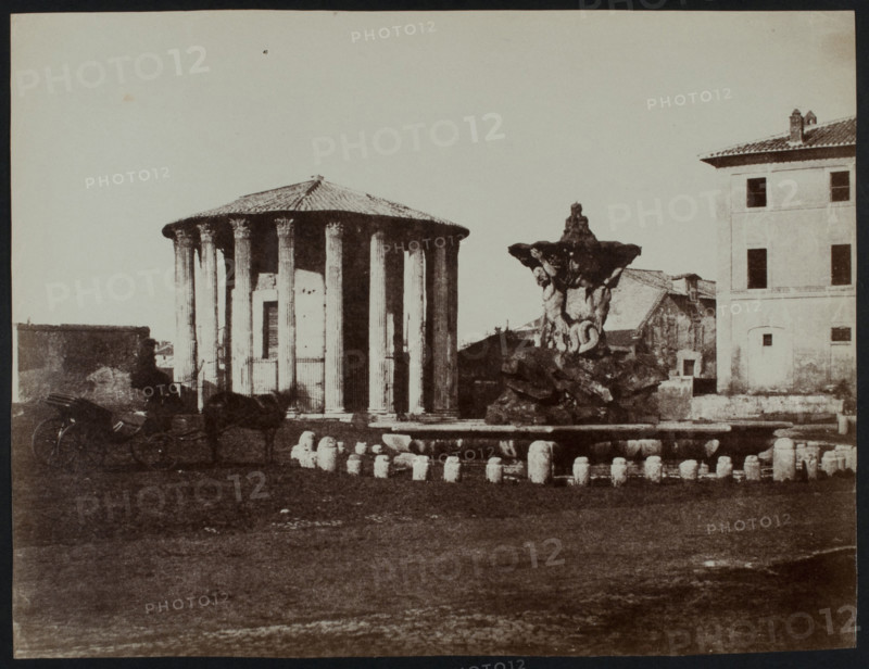 The Temple of Hercules Victor and the Fountain of the Tritons, Rome, c1858. Creator: Jane Martha St. John.
