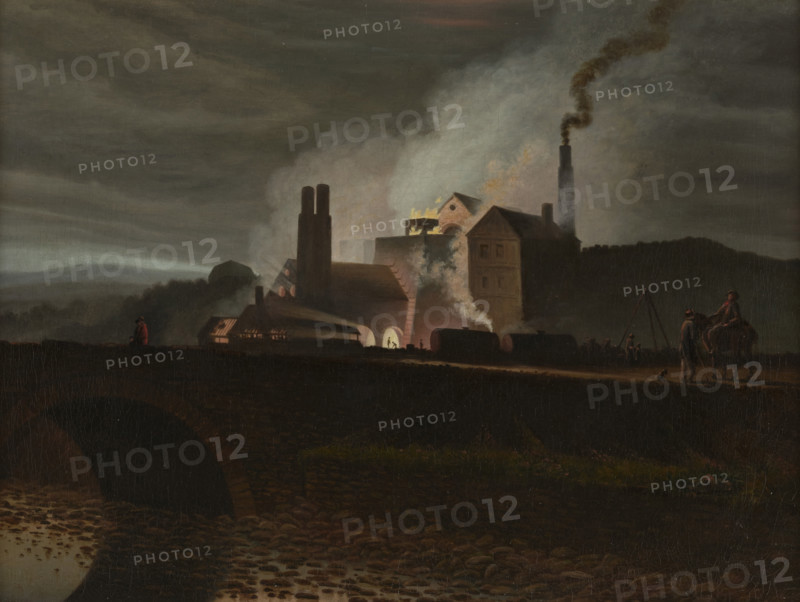 No.2 Furnace, Rhymney ironworks, Mid-Glamorgan, South Wales, c1830. Creator: John Petherick.