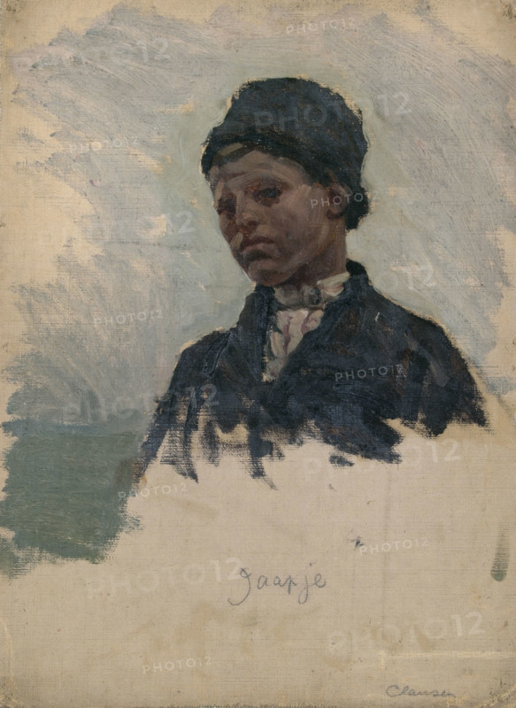 Study of a Dutch peasant boy, 'Jaapje', late 1870s. Creator: George Clausen.