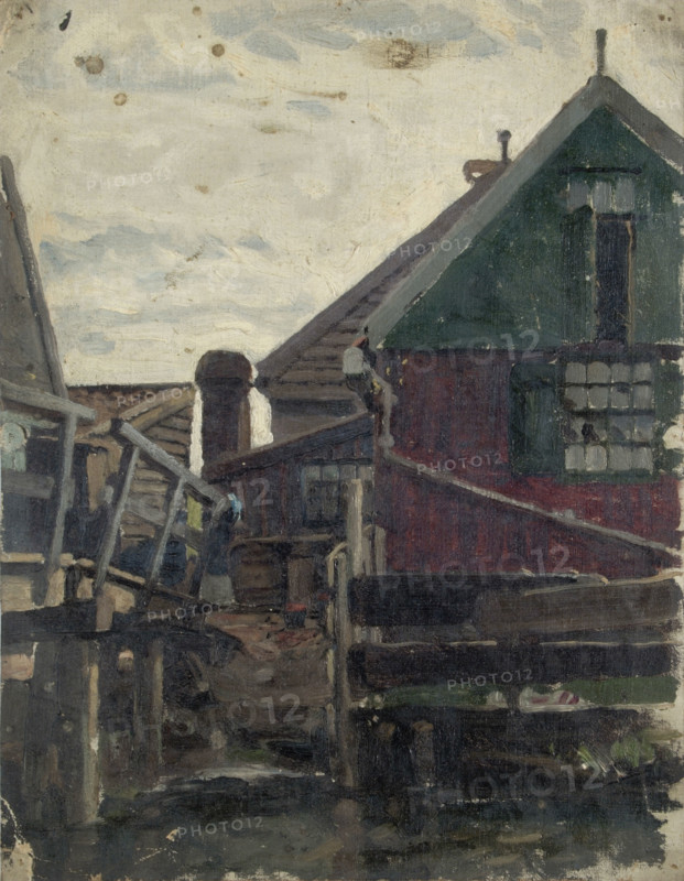 Study of wooden houses (Holland), mid-late 1870s. Creator: George Clausen.
