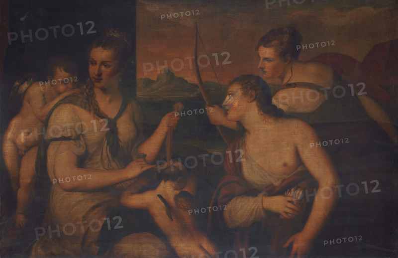 Copy of  Titian's 'The Binding of Cupid'; Original in the Galleria Borghese, Rome, (19th century?). Creator: Unknown.