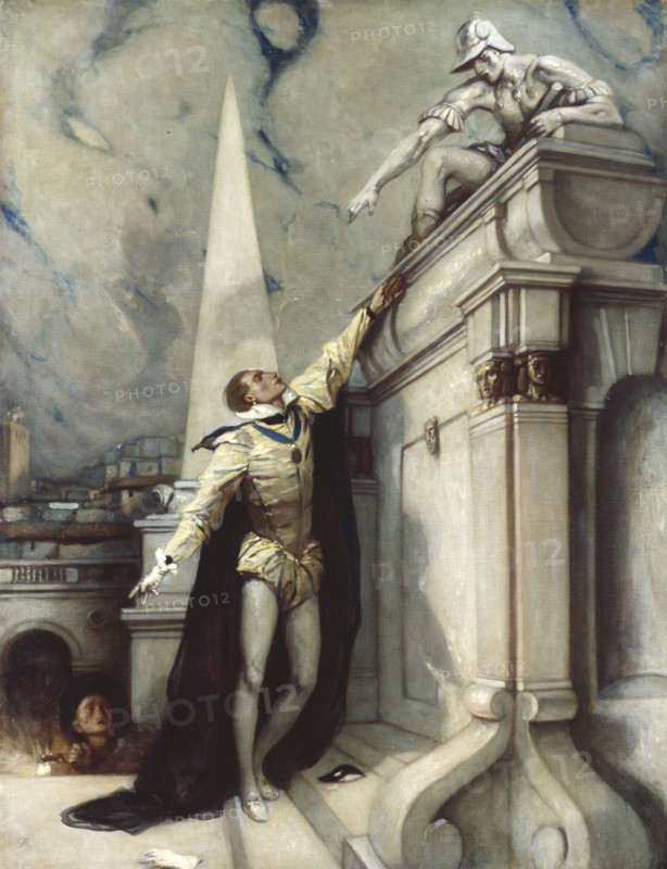 Don Juan challenging the Commander, c1928. Creator: Charles S Ricketts.