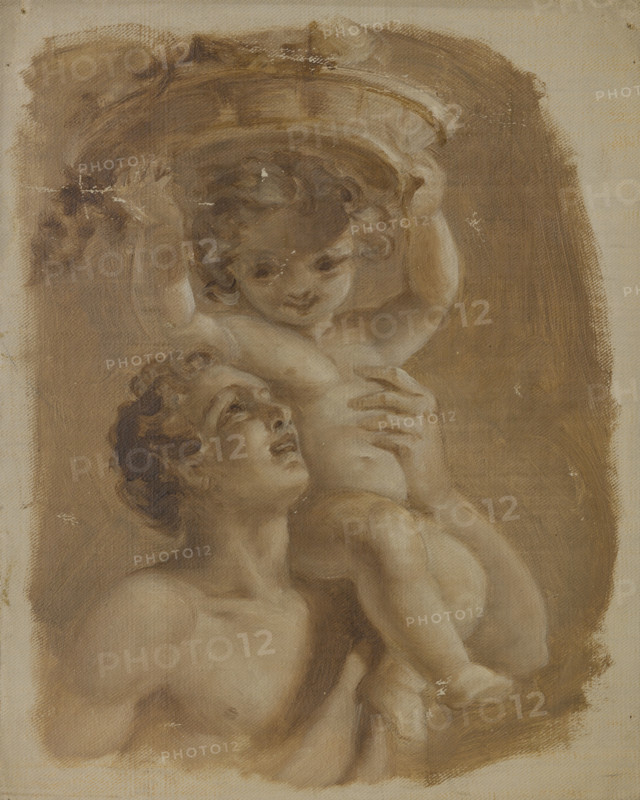 Man carrying a child on his left shoulder, c1823-1873. Creator: Edmund Thomas Parris.