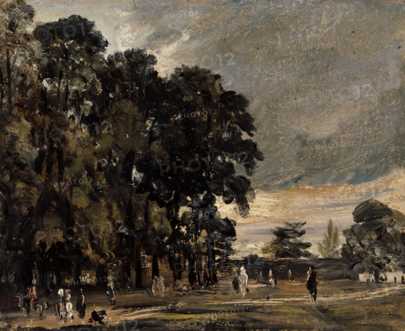 Landscape Study: Figures by a Clump of Trees, c1823. Creator: John Constable.