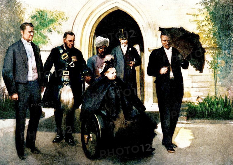 Confirmation of Princess Alice of Albany at St. George's Church, Cannes: The Queen leaving..., 1898. Creator: Unknown.
