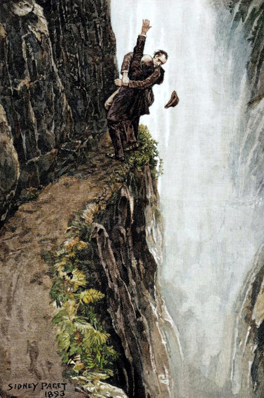 The death of Sherlock Holmes, 1893. Creator: Sidney E Paget.