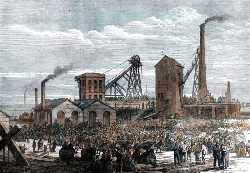 The Astley Deep Pit Colliery, Dukinfield: scene of the late explosion, 1874. Creator: Unknown.