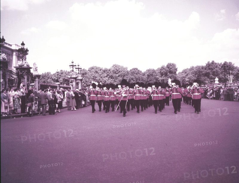 Guards at Buckingham Palace, London, c1955. Creator: Arthur Charles Kirby Ware.