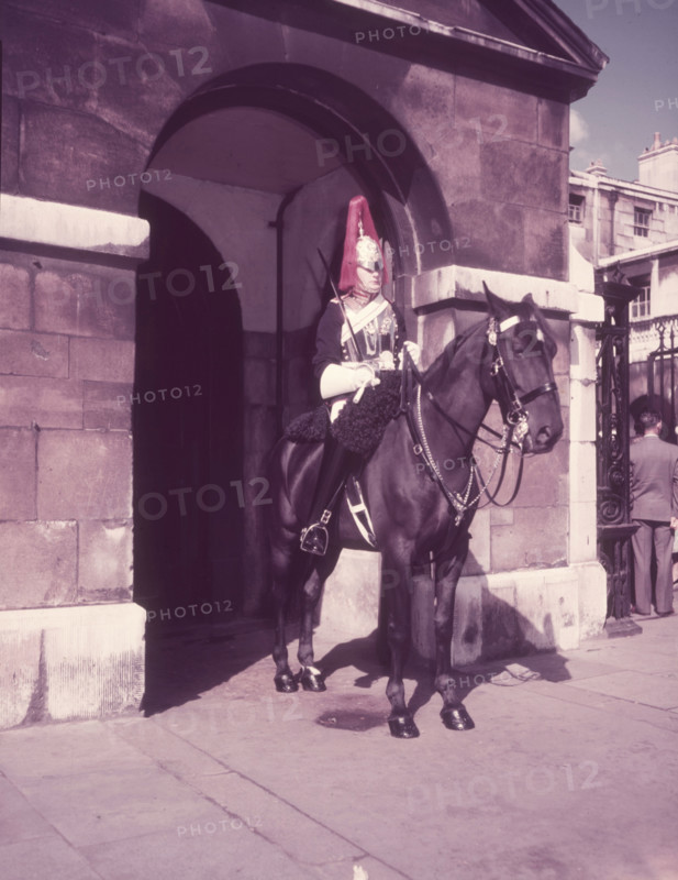 Mounted Horse Guard, Whitehall, London, c1955. Creator: Arthur Charles Kirby Ware.