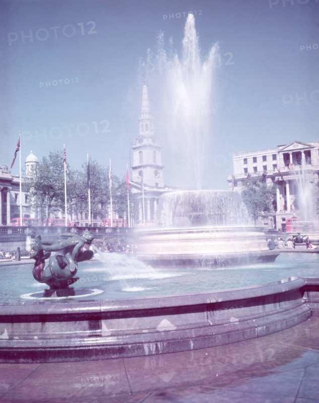 Fountains, Trafalgar Square, London, c1955. Creator: Arthur Charles Kirby Ware.