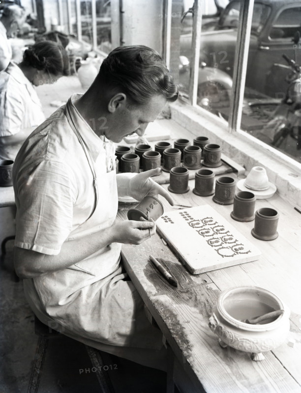 Wedgwood pottery production, Staffordshire, c1953. Creator: Arthur Charles Kirby Ware.