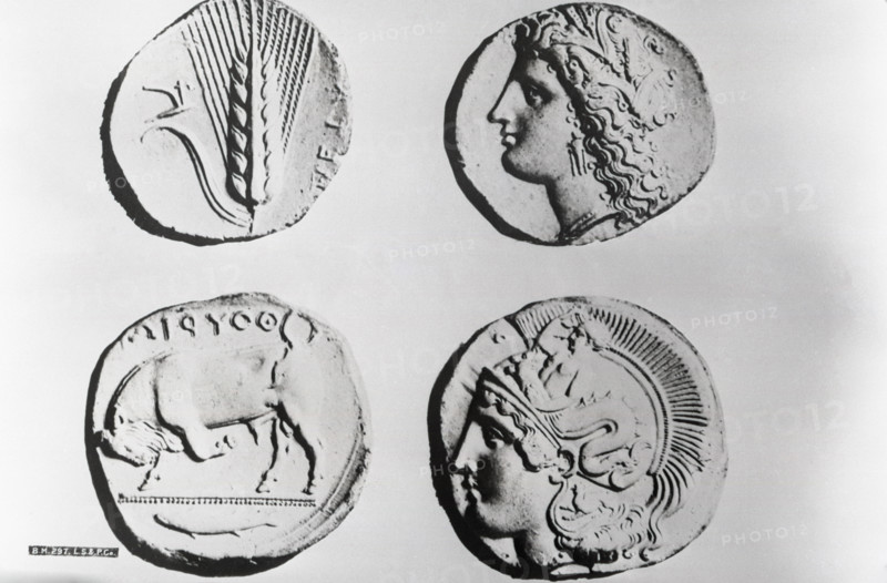 Ancient coins, Greek, c1955. Creator: Arthur Charles Kirby Ware.