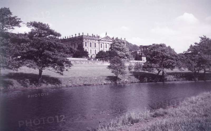 Chatsworth House and River Derwent, Derbyshire, c1955. Creator: Arthur Charles Kirby Ware.
