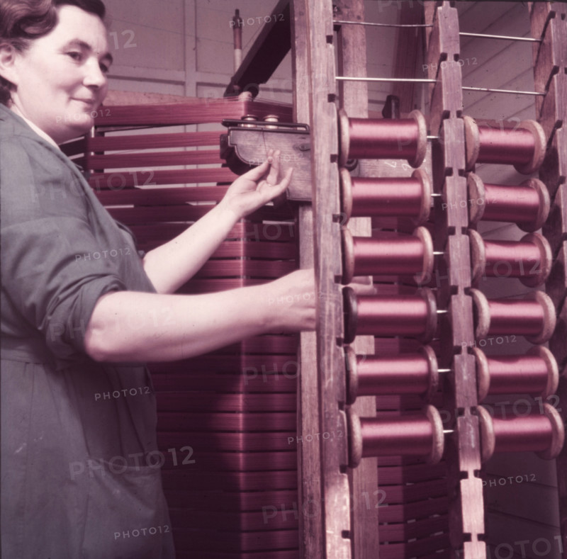Weaving velvet for the coronation robe, Braintree, Essex, c1953.  Creator: Arthur Charles Kirby Ware.