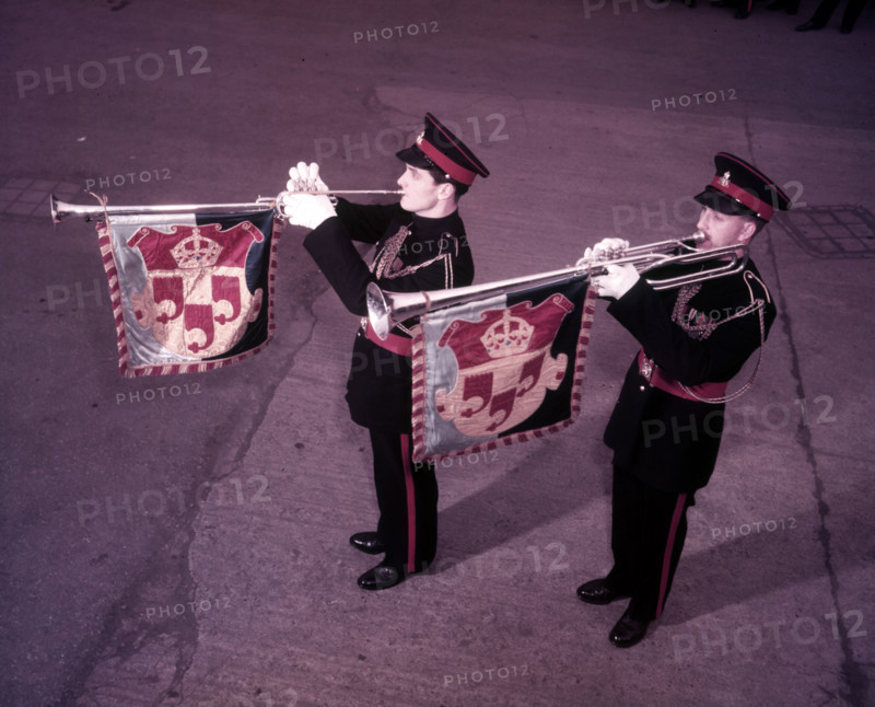 Kneller Hall trumpeters, London, c1953.  Creator: Arthur Charles Kirby Ware.