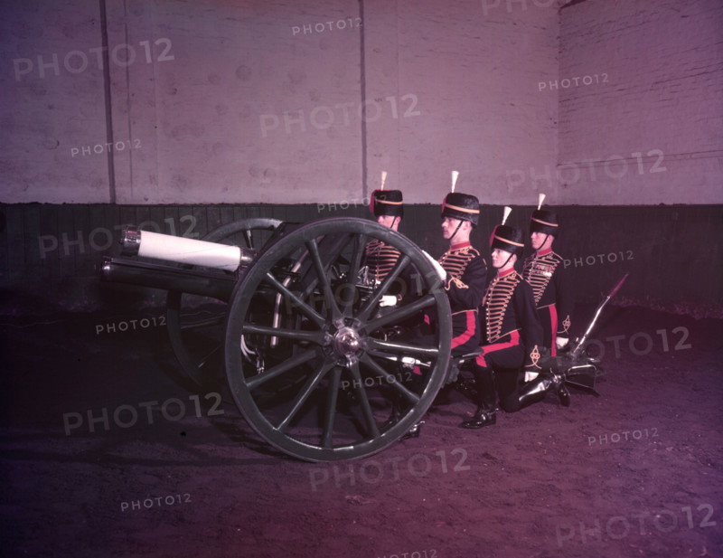 Royal Horse Artillery gun team in full dress, 3/4 back, c1953. Creator: Arthur Charles Kirby Ware.