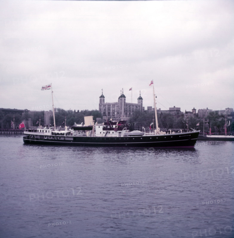 SS Patricia passing the Tower of London, c1953. Creator: Arthur Charles Kirby Ware.