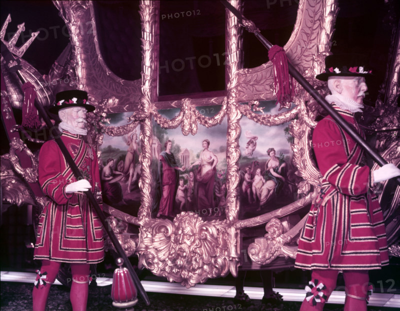 The Gold State Coach on display, London, c1953. Creator: Arthur Charles Kirby Ware.