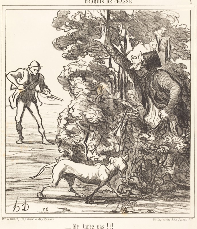 Ne tirez pas!!!, 1865. Creator: Honore Daumier.
