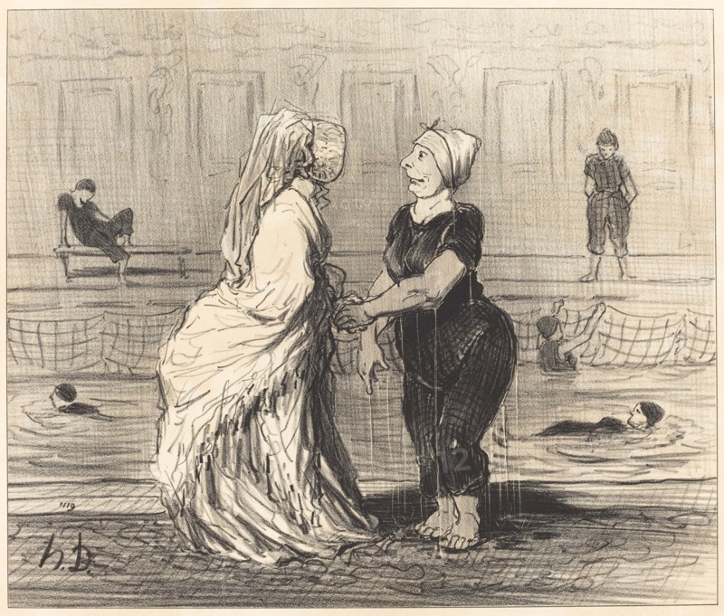 Chère baronne, je vous félicite..., 1847. Creator: Honore Daumier.