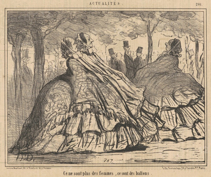 Ce ne sont plus des femmes, ce sont des ballons, 1855.  Creator: Honore Daumier.