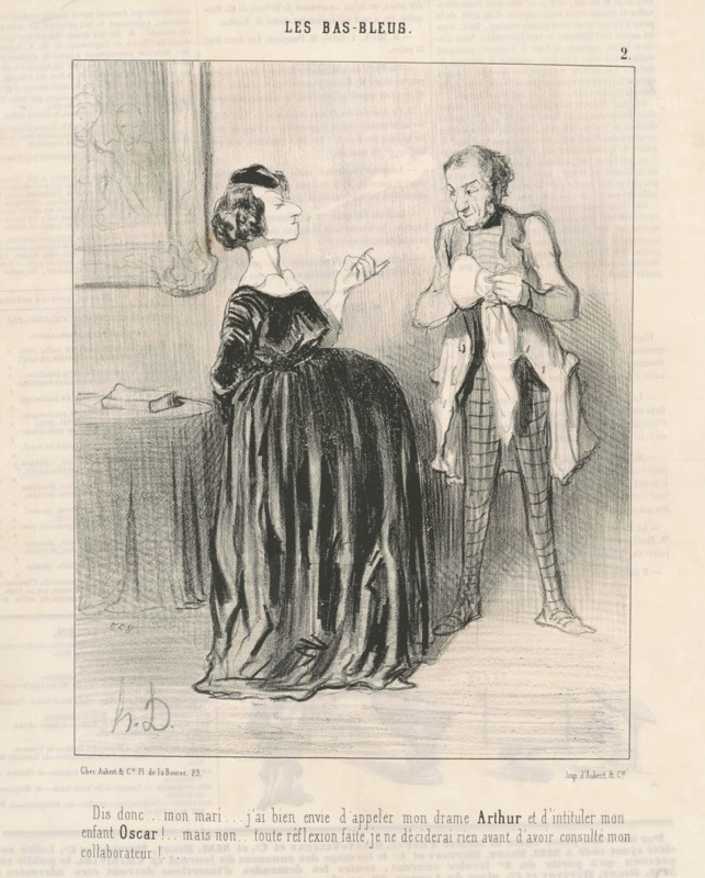 Dis donc...mon mari...j'ai bien envie d'appeler mon drame Arthur.., 1844. Creator: Honore Daumier.