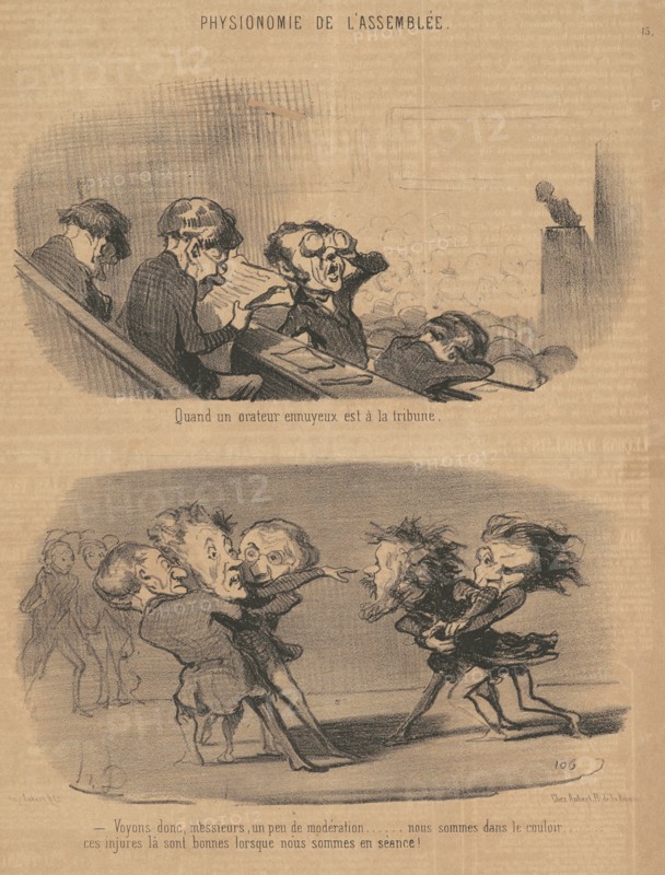 Physionomie de l'Assemblée, 1850.  Creator: Honore Daumier.