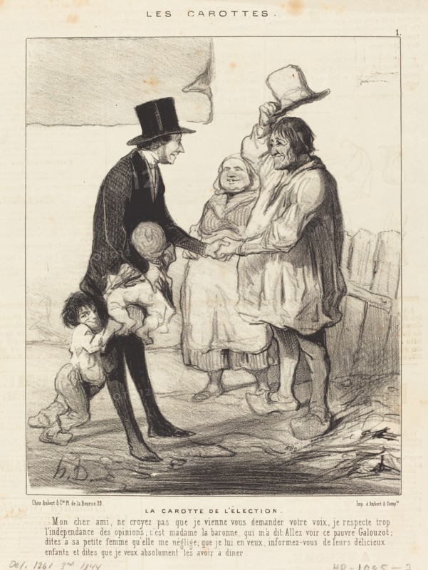 La carotte de l'élection, 1844. Creator: Honore Daumier.